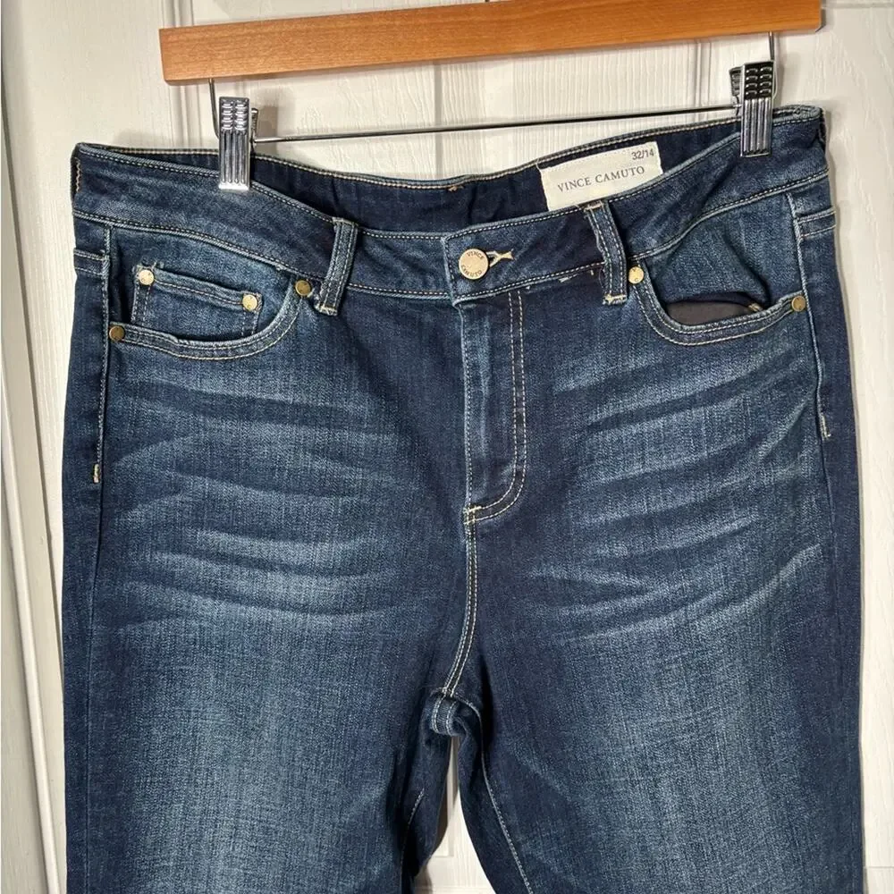 Vince Camuto Dark Wash High Waist Straight Jeans 32/14